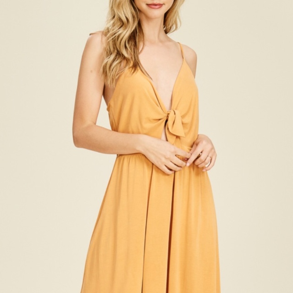 Lilorne Cupro Tie Front California Sunset Sundress - Picture 5 of 7